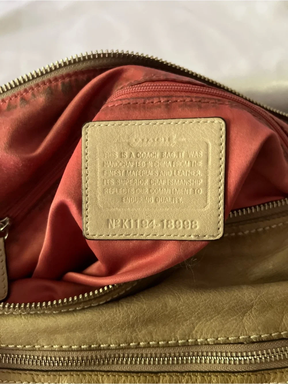 Coach vintage Tan Leather Tote Bag